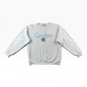 Vintage UNC Tar Heels Sweatshirt Large Distressed USA Made Embroidered 90s